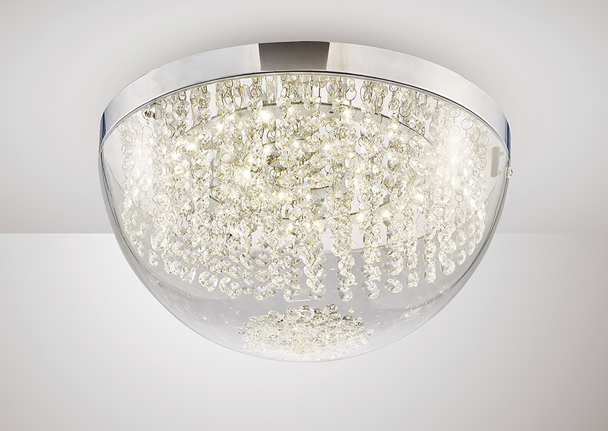 IL80013  Harper Crystal 21W LED  Flush Ceiling Light